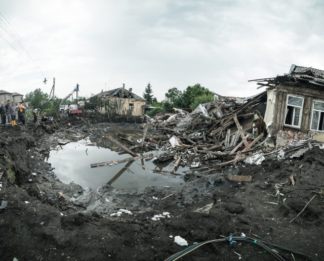 On July 10, 2022, a missile launched from Russia hit the New Bavaria district of Kharkiv, damaging houses and the building of a children’s sanatorium. 