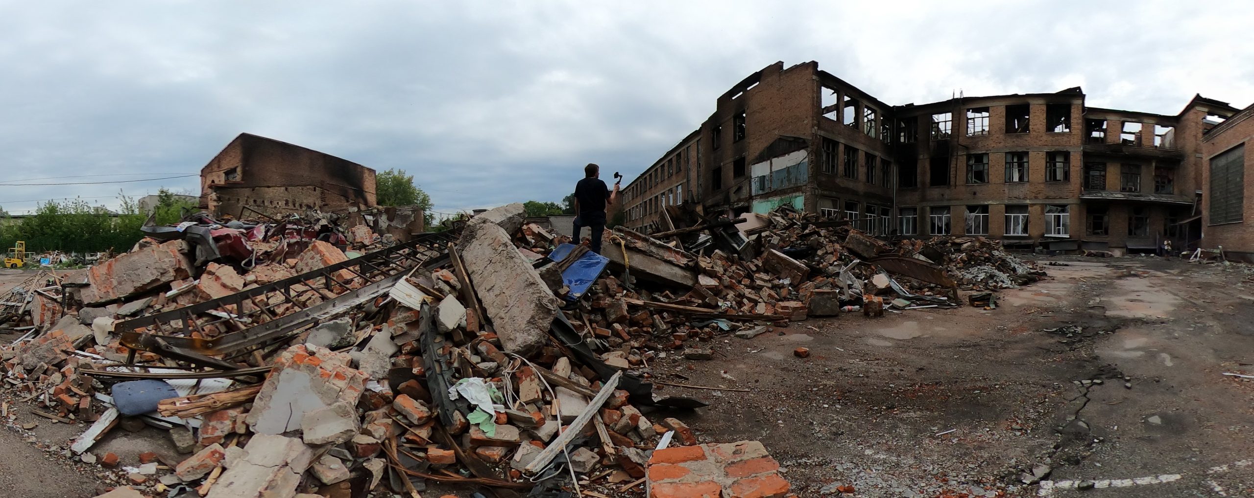 A college destroyed in Kharkiv on August 2, 2022, by a S-300 missile 